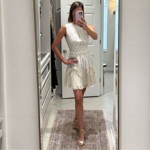 White & gold sleeveless dress. Women’s size small